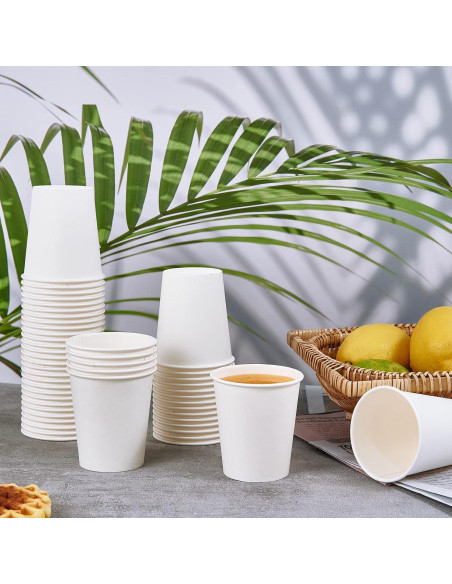 Paquete 600 Vasos de Papel 5 oz TV TOPVALUE Blancos Desechables