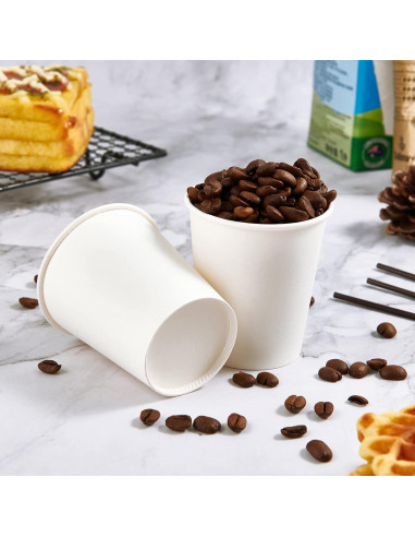 Paquete 600 Vasos de Papel 5 oz TV TOPVALUE Blancos Desechables