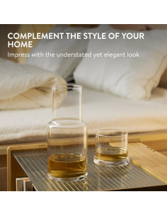 Juego de Jarra y Vaso de Vidrio Elixir 945 ml - Diseño Minimalista 2