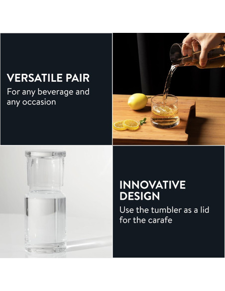 Juego de Jarra y Vaso de Vidrio Elixir 945 ml - Diseño Minimalista