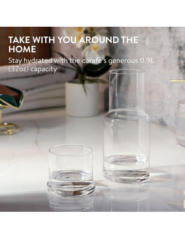 Juego de Jarra y Vaso de Vidrio Elixir 945 ml - Diseño Minimalista