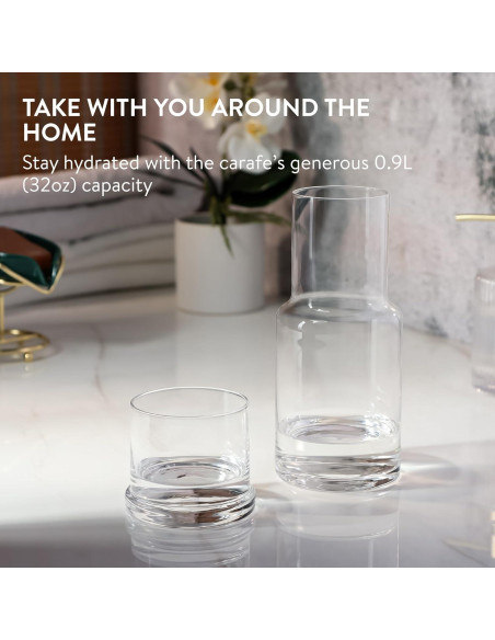 Juego de Jarra y Vaso de Vidrio Elixir 945 ml - Diseño Minimalista