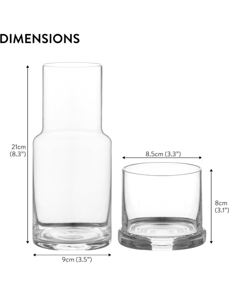 Juego de Jarra y Vaso de Vidrio Elixir 945 ml - Diseño Minimalista