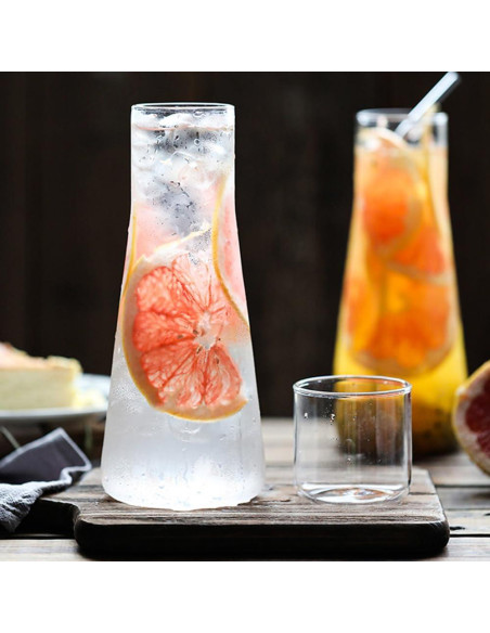 Juego de Jarra de Agua y Vaso LCORMAG 850ml Vidrio Transparente