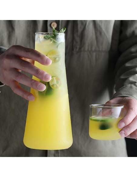 Juego de Jarra de Agua y Vaso LCORMAG 850ml Vidrio Transparente