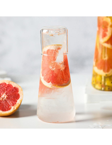 Juego de Jarra de Agua y Vaso LCORMAG 850ml Vidrio Transparente