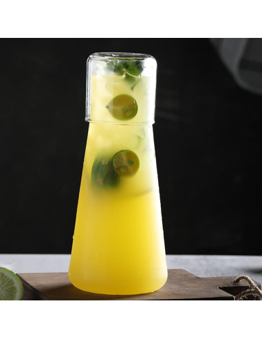 Juego de Jarra de Agua y Vaso LCORMAG 850ml Vidrio Transparente