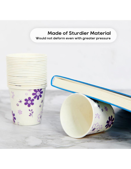 Vasos Desechables de Papel JOLLY PARTY 300 Unidades 3oz Floral Morado