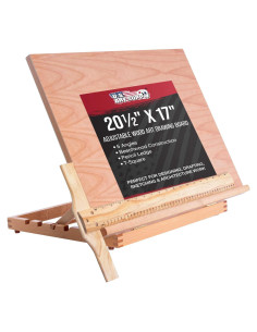 Tablero de Dibujo Ajustable Suministro de Arte 52.1x43.2cm Madera Haya