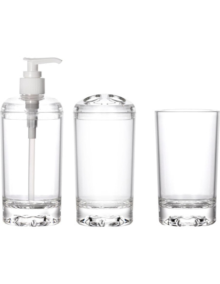 Juego de Accesorios de Baño 3 Piezas Acrílico Refined Comfort
