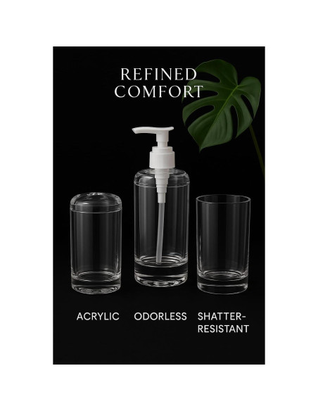 Juego de Accesorios de Baño 3 Piezas Acrílico Refined Comfort