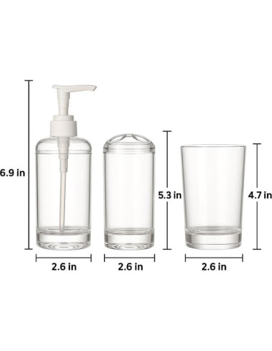 Juego de Accesorios de Baño 3 Piezas Acrílico Refined Comfort