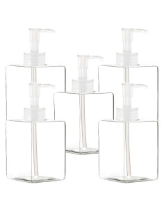 Youngever 5 Botellas de Plástico Cuadradas 355 ml con Bomba