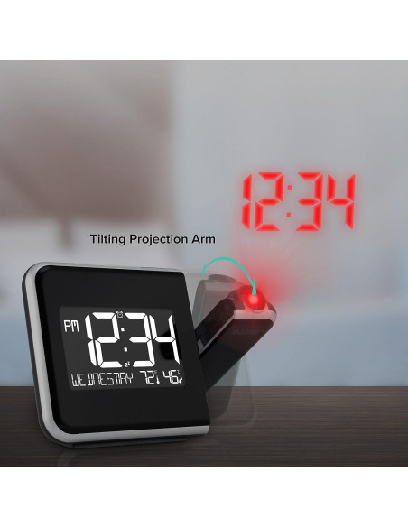 Reloj Despertador Proyector La Crosse Technology 616-1412 con Temperatura