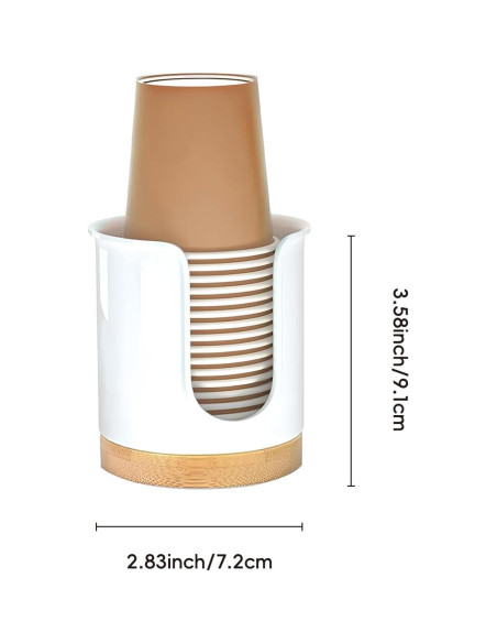 Dispensador de Tazas de Baño Cerámica Blanco Votuyet 9.09x7.19cm