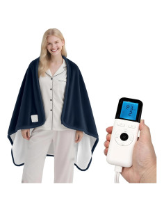 Manta Eléctrica Calentada Mrsenloi 140x84cm 6 Niveles Azul Marino