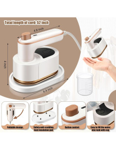 Plancha Mini de Viaje Portátil Leriton 3 en 1 Blanca 2