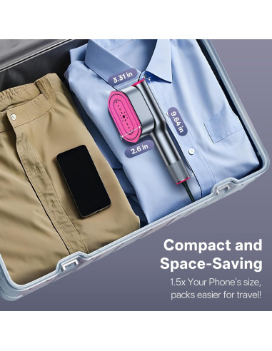 Vaporera de Viaje LOMZKDU 2 en 1, 1200W, 10s Calentamiento