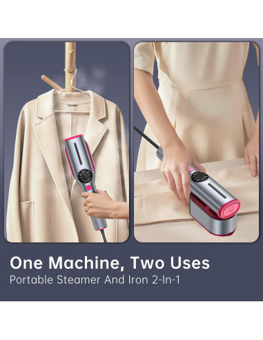 Vaporera de Viaje LOMZKDU 2 en 1, 1200W, 10s Calentamiento