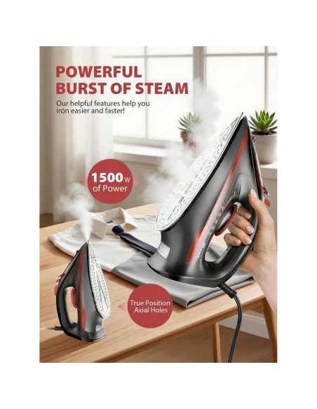 Plancha de Vapor SUNDU HJ-8065, Suela Cerámica, 1500W, 0.35L