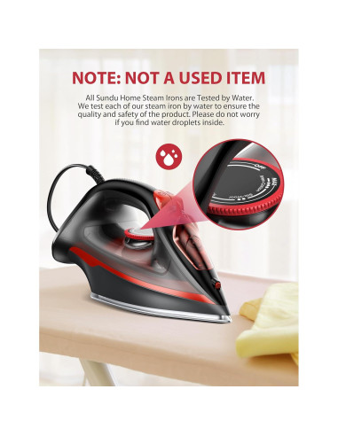 Plancha de Vapor SUNDU HJ-8065, Suela Cerámica, 1500W, 0.35L