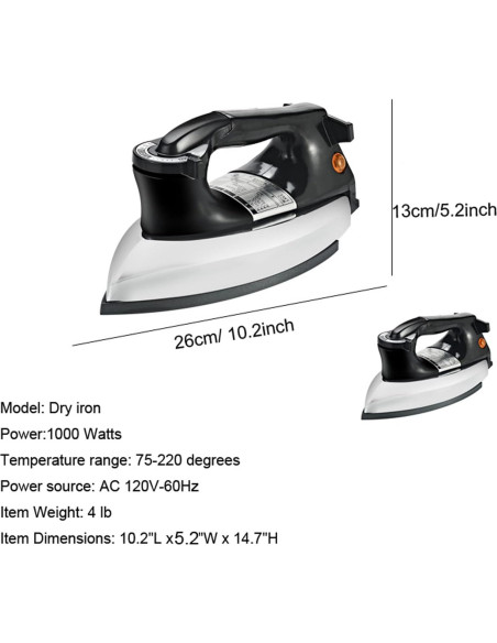 Plancha Eléctrica Vitasunhow VTDY-1 2.27kg Sin Vapor
