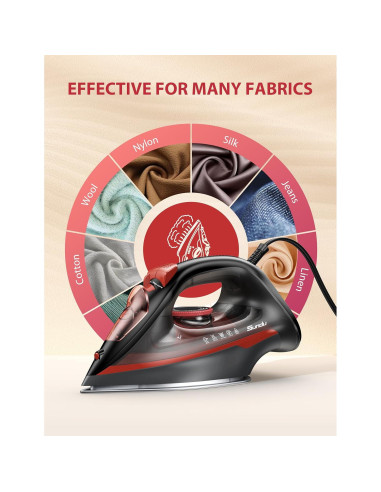 Plancha de Vapor SUNDU HJ-8065, Suela Cerámica, 1500W, 0.35L