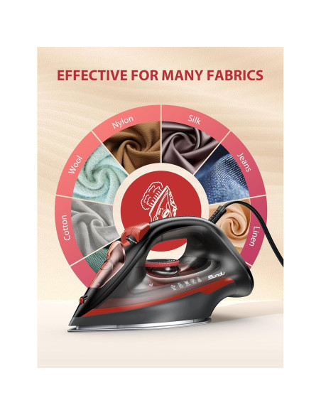 Plancha de Vapor SUNDU HJ-8065, Suela Cerámica, 1500W, 0.35L