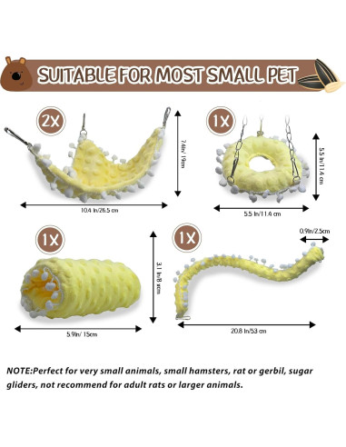 Conjunto de Hamacas para Mascotas Pequeñas Hamiledyi 5Pcs