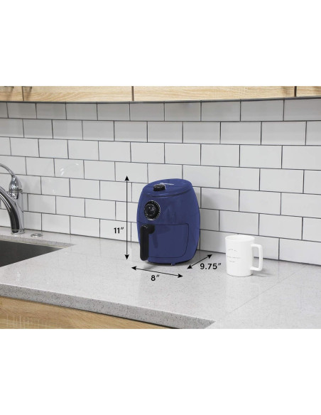 Freidora de Aire Elite Gourmet EAF-0201BG 2.1L Compacta Azul