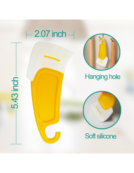 Juego de 3 Raspadores de Silicona L-WASH para Cocina