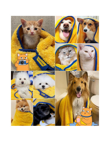 Toalla Ultra Absorbente PETHROOM para Mascotas Mediana 80x40cm