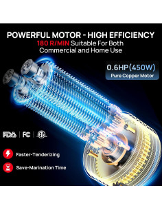 Ablandador de Carne Eléctrico ARINOO 450W con 54 Cuchillas 2