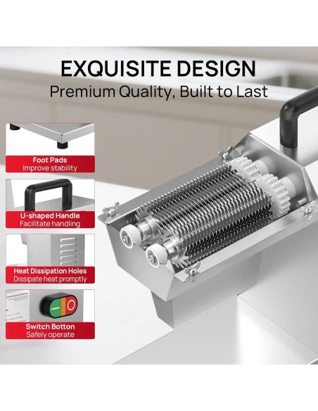 Ablandador de Carne Eléctrico ARINOO 450W con 54 Cuchillas