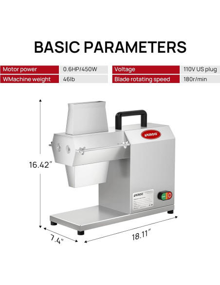 Ablandador de Carne Eléctrico ARINOO 450W con 54 Cuchillas