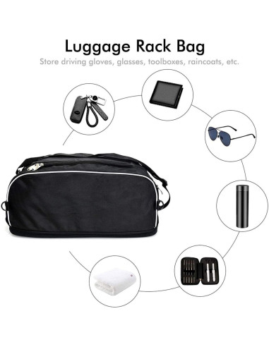 Bolsa de Equipaje Plegable HDBUBALUS para Motocicleta Nylon Negro