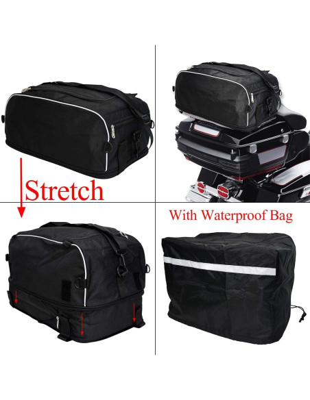 Bolsa de Equipaje Plegable HDBUBALUS para Motocicleta Nylon Negro
