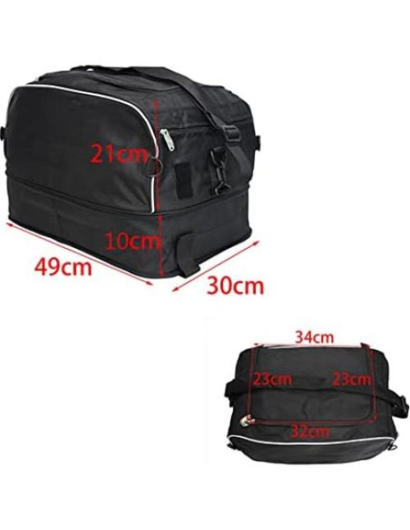 Bolsa de Equipaje Plegable HDBUBALUS para Motocicleta Nylon Negro
