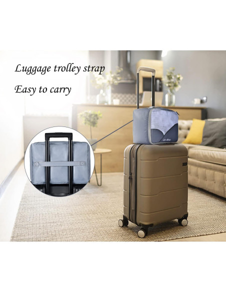 Set de Cubos de Empaque Dec-Mec 8 Piezas Gris para Viaje