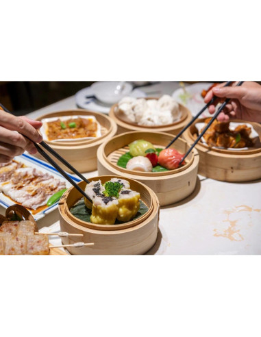 Vaporera de Bambú China JapanBargain 20 cm 2 Cestas Apilables