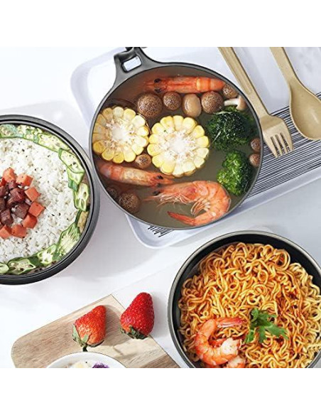 Juego de Tazones de Ramen Lshfwn 3 Piezas Negro 1000ml