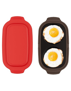 Cocinador de Huevos de Microondas Lkicwah para 2 Huevos Antiadherente