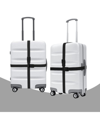 6 Correas de Equipaje AROGEAR Nylon 150cm Negro Hebilla Rápida