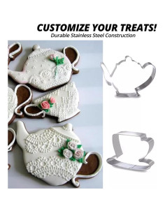 Cortadores de Galletas YAFIYGI en Forma de Taza y Tetera - 2 Piezas 2