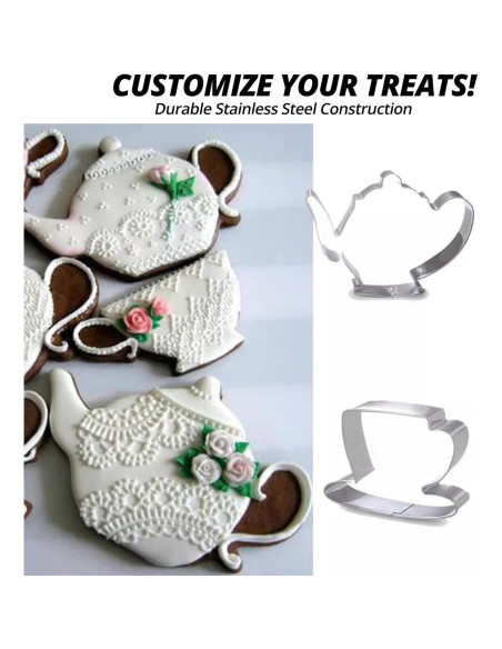 Cortadores de Galletas YAFIYGI en Forma de Taza y Tetera - 2 Piezas