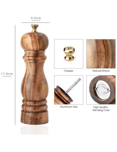 Molinillo de Sal y Pimienta BILL.F de Madera 14x44.5 cm 2
