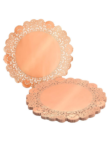 Juvale 100 Manteles Individuales Cobre Rosa 25.4 cm Redondos