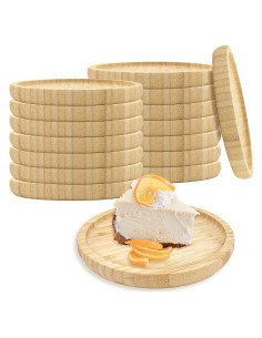 Paquete de 16 Platos Redondos de Bambú 20 cm YOUKE OLA