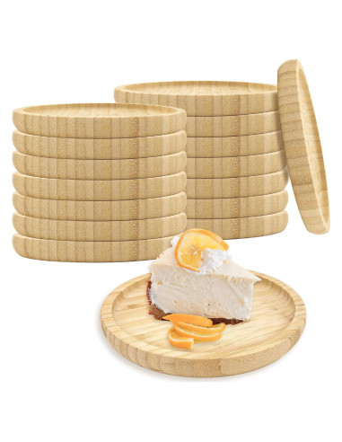 Paquete de 16 Platos Redondos de Bambú 20 cm YOUKE OLA