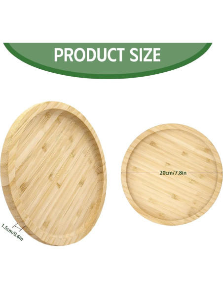 Paquete de 16 Platos Redondos de Bambú 20 cm YOUKE OLA
